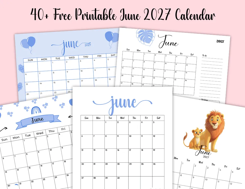 40+ Free Printable June 2027 Calendar 40+ Free Printable June 2027 Calendar