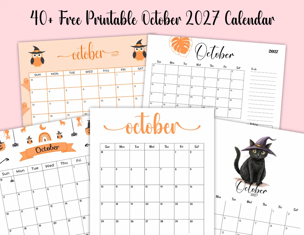 40+ Free Printable October 2027 Calendar