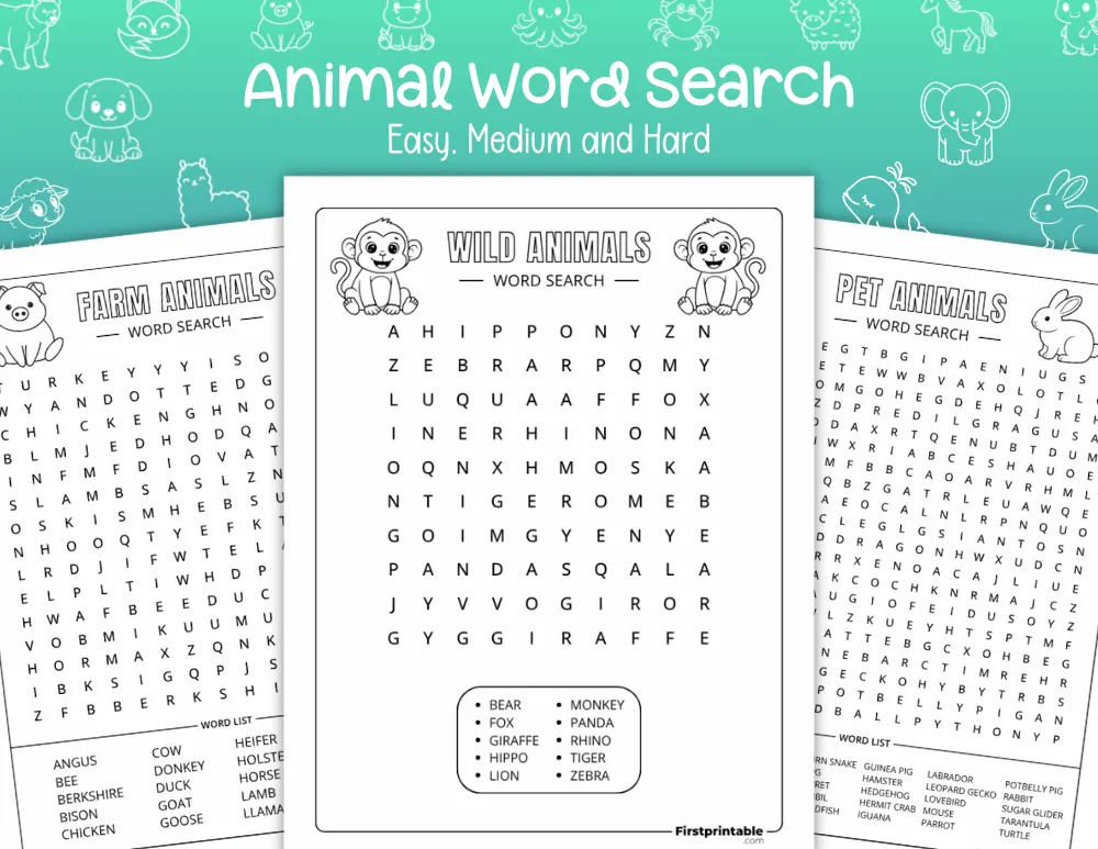 Animal Word Search
