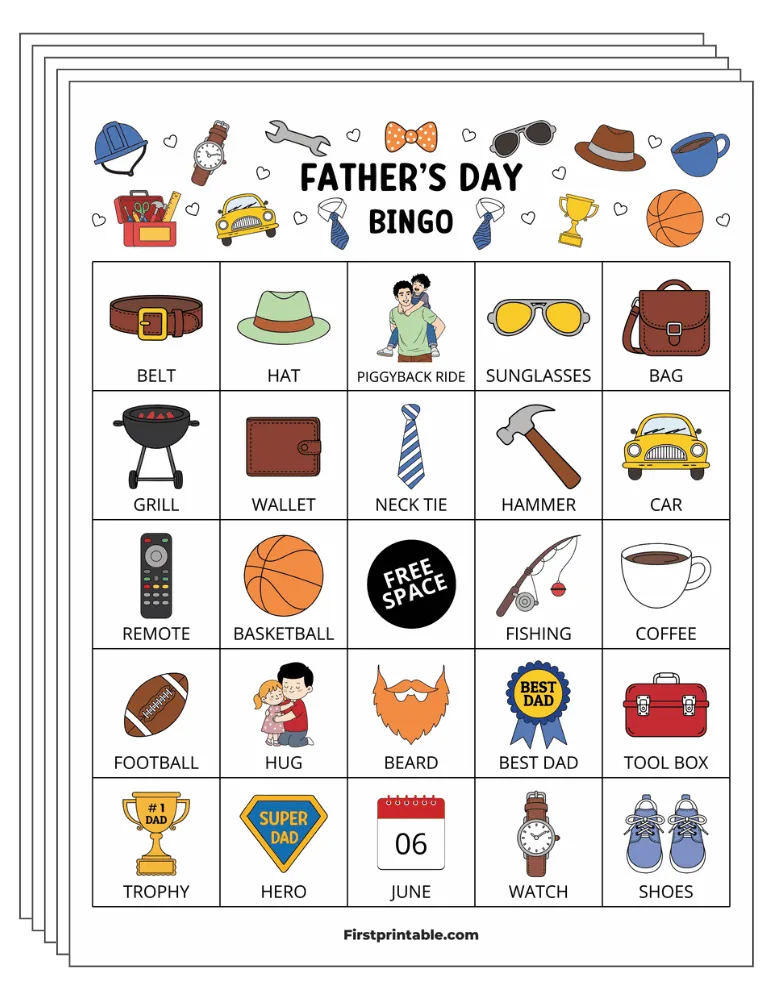 Father's Day Bingo Cards 01 - 5x5 (30 Cards)