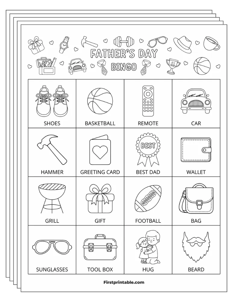 Father's Day Bingo Cards 02 - 4x4 (30 Cards)