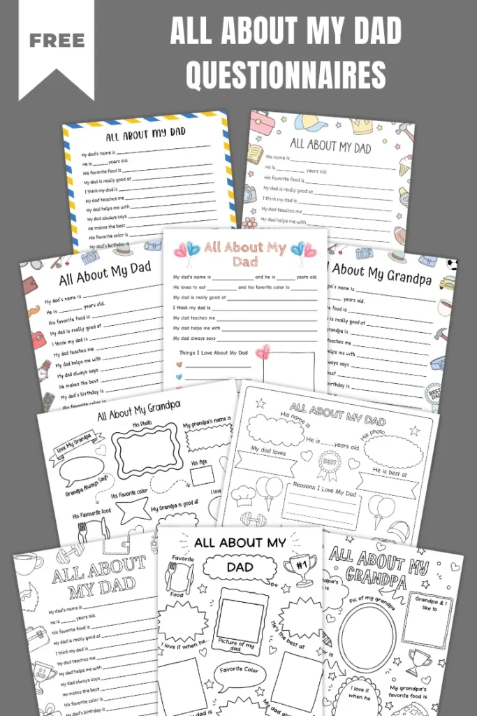All About My Dad Printables | 15+ Free PDF Templates