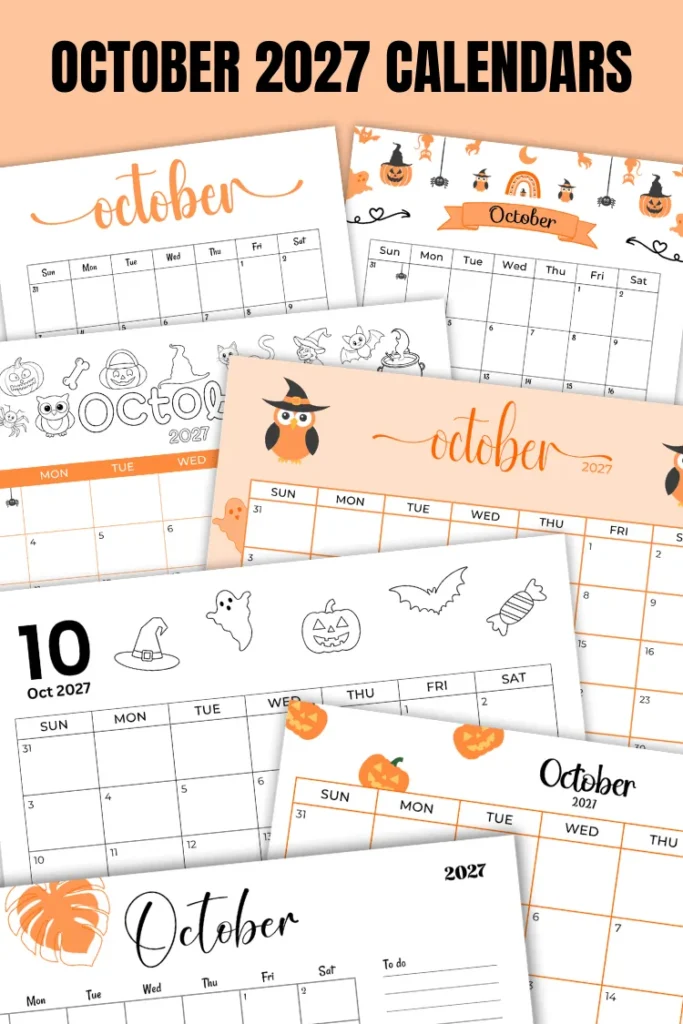 October 2027 Calendars | 40 Free Printable PDF