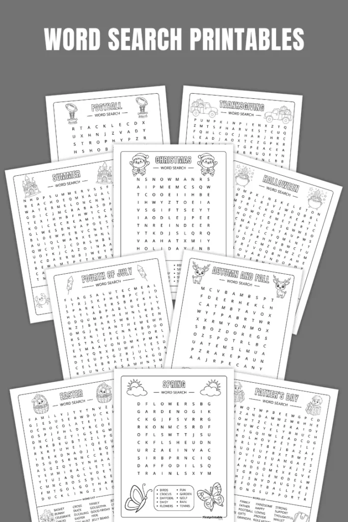 Free Printable Word Search Puzzles | Easy to Hard