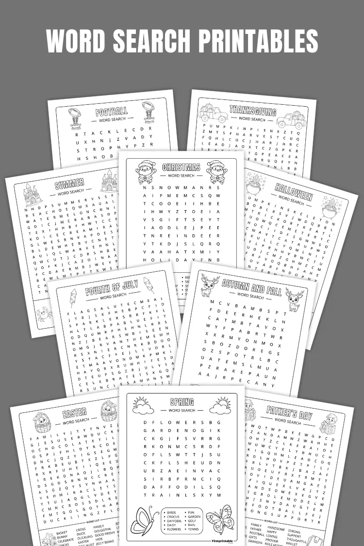 Free Printable Word Search Puzzles | Easy to Hard