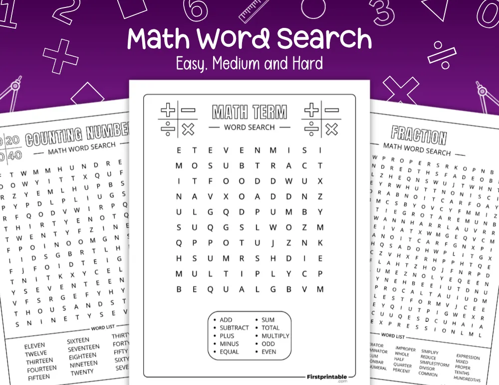 Math Word Search
