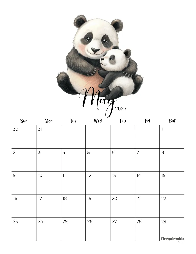 May Calendar 2027 Mothers Day Template 08