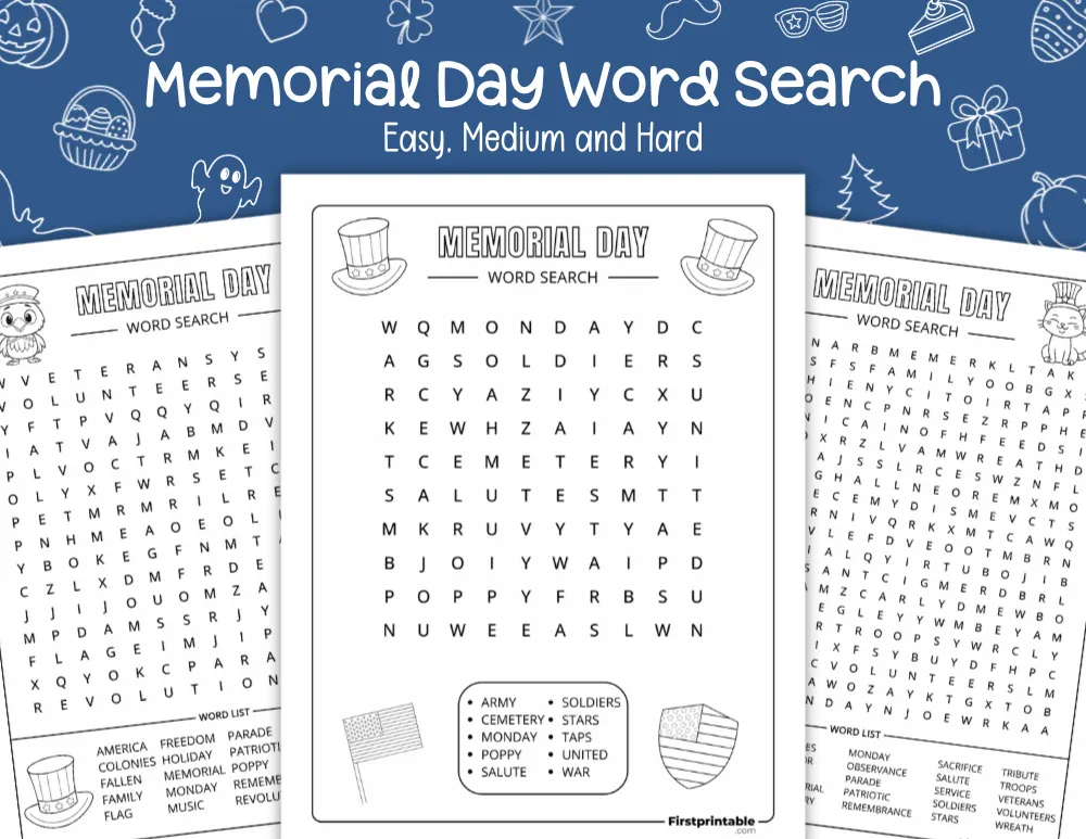 Memorial Day Word Search