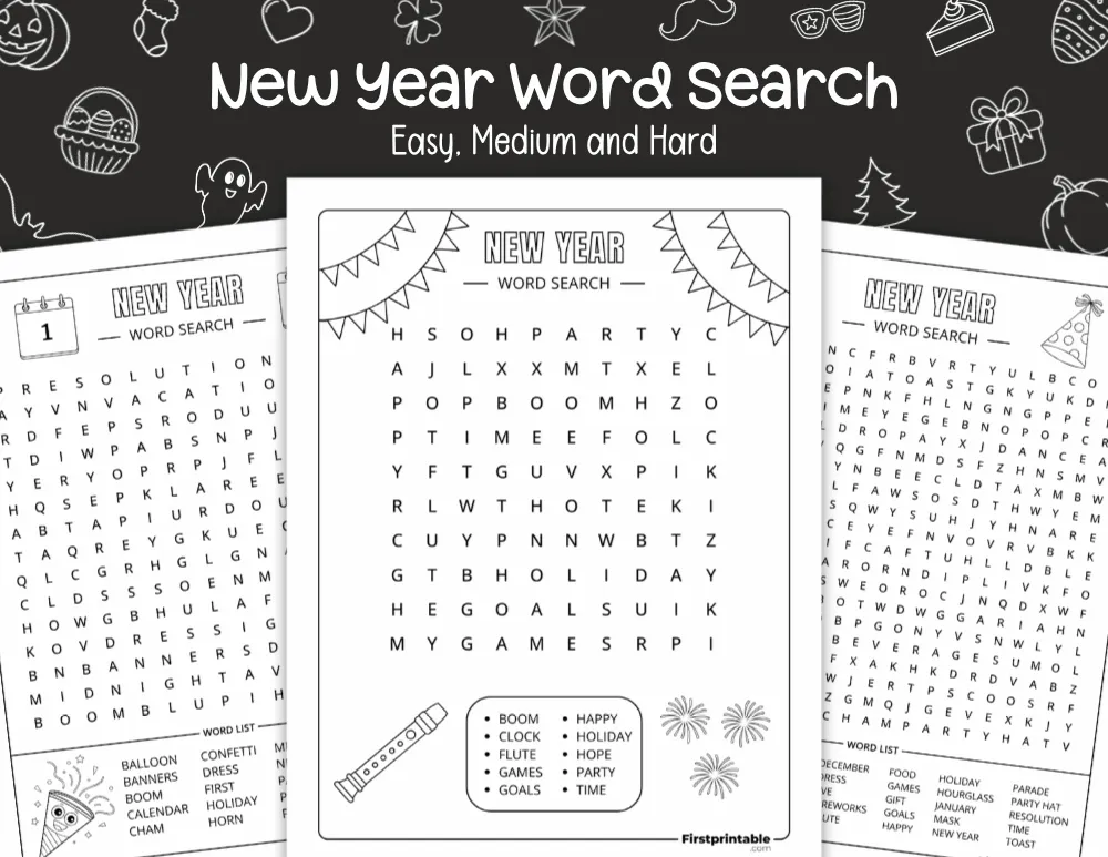 New Year Word Search