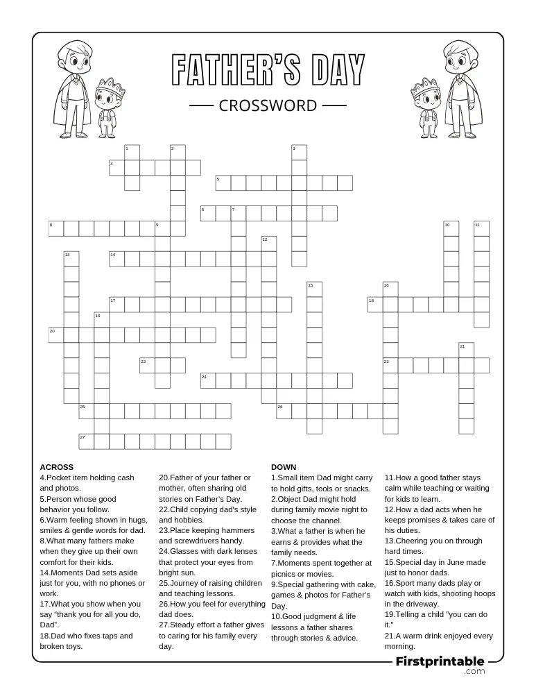 Father's Day Crossword - Hard 01