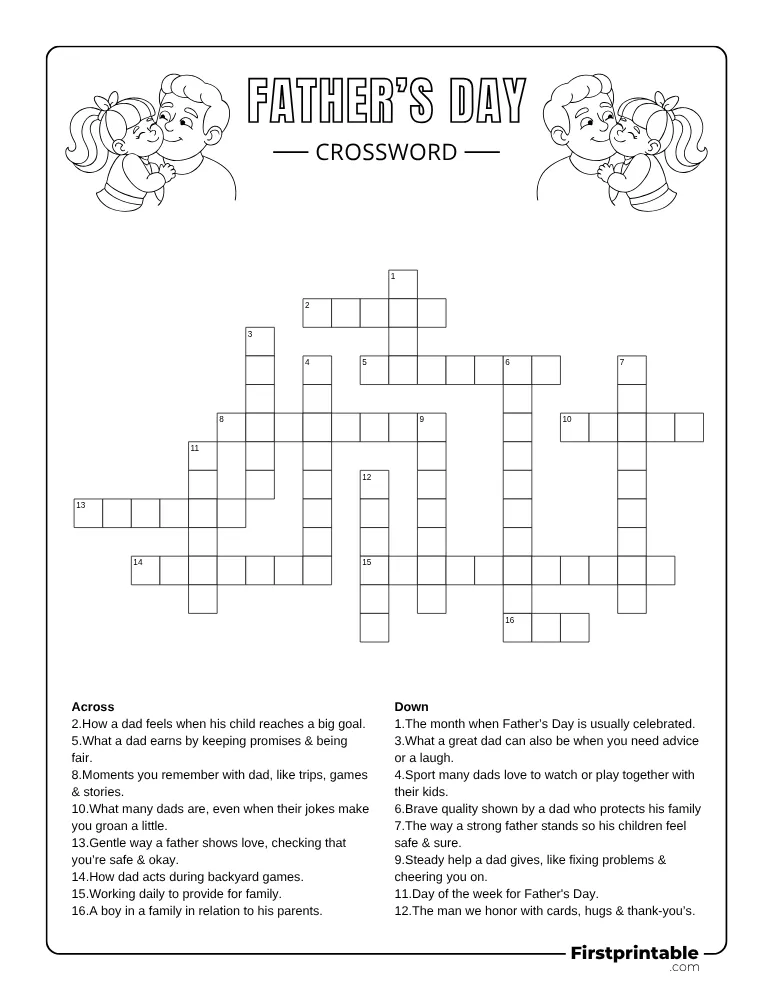 Father's Day Crossword - Medium 02