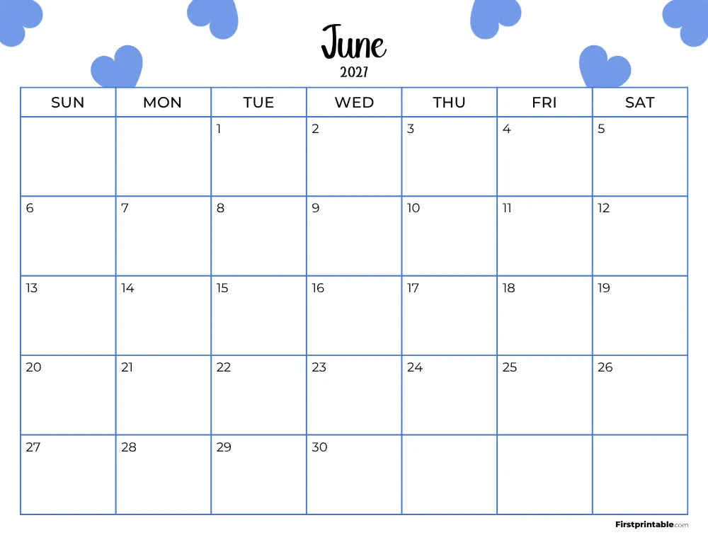 Printable June Calendar 2027 Template 17