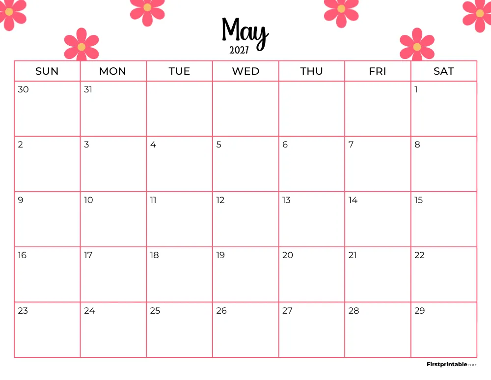 Printable May Calendar 2027 Template 17