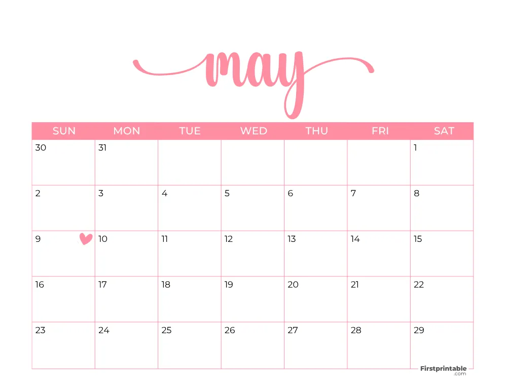 Printable May Calendar 2027 Template 21
