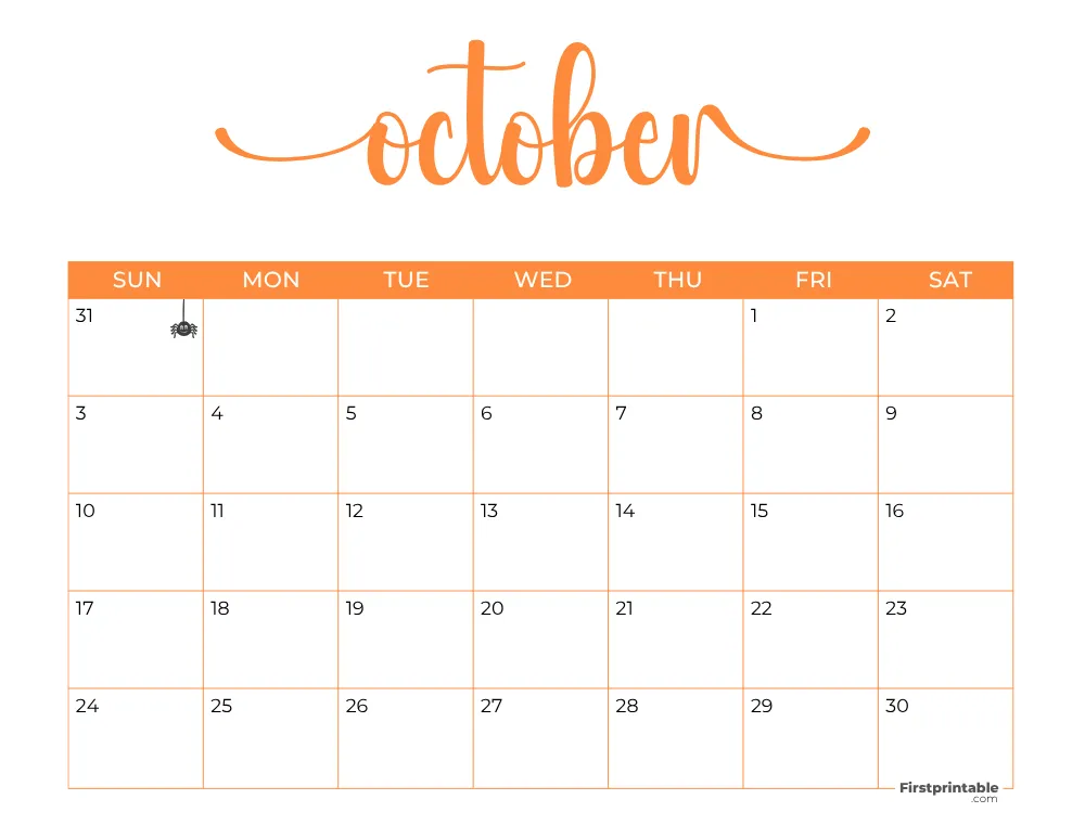 Printable October Calendar 2027 Template 21