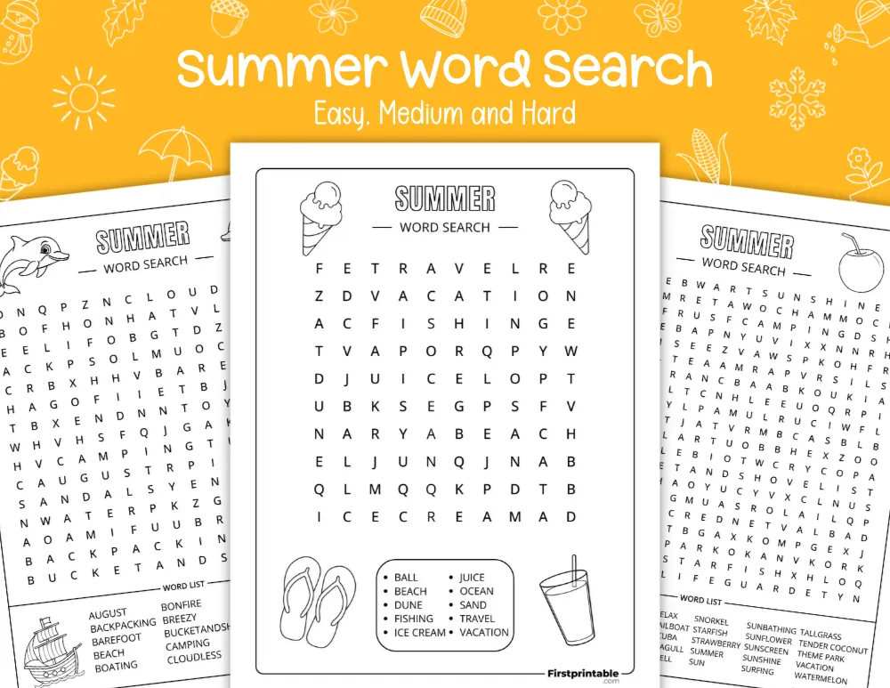 Summer Word Search