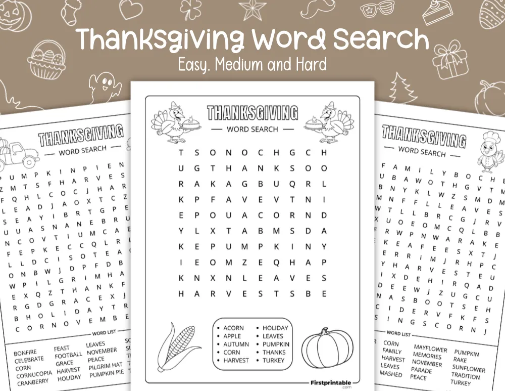 Thanksgiving Day Word Search