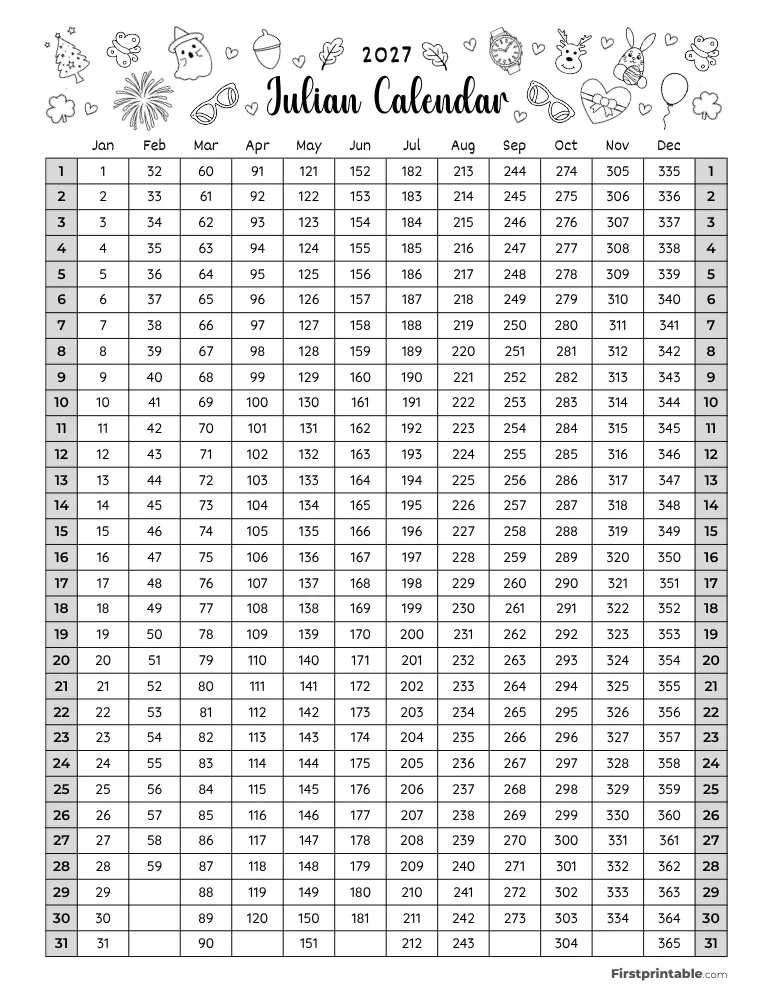 2027 Julian Calendar 06