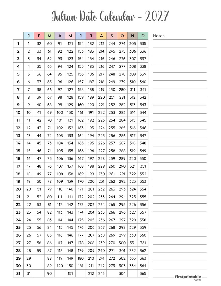 2027 Julian Calendar 07