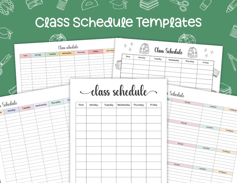 Class Schedule Templates