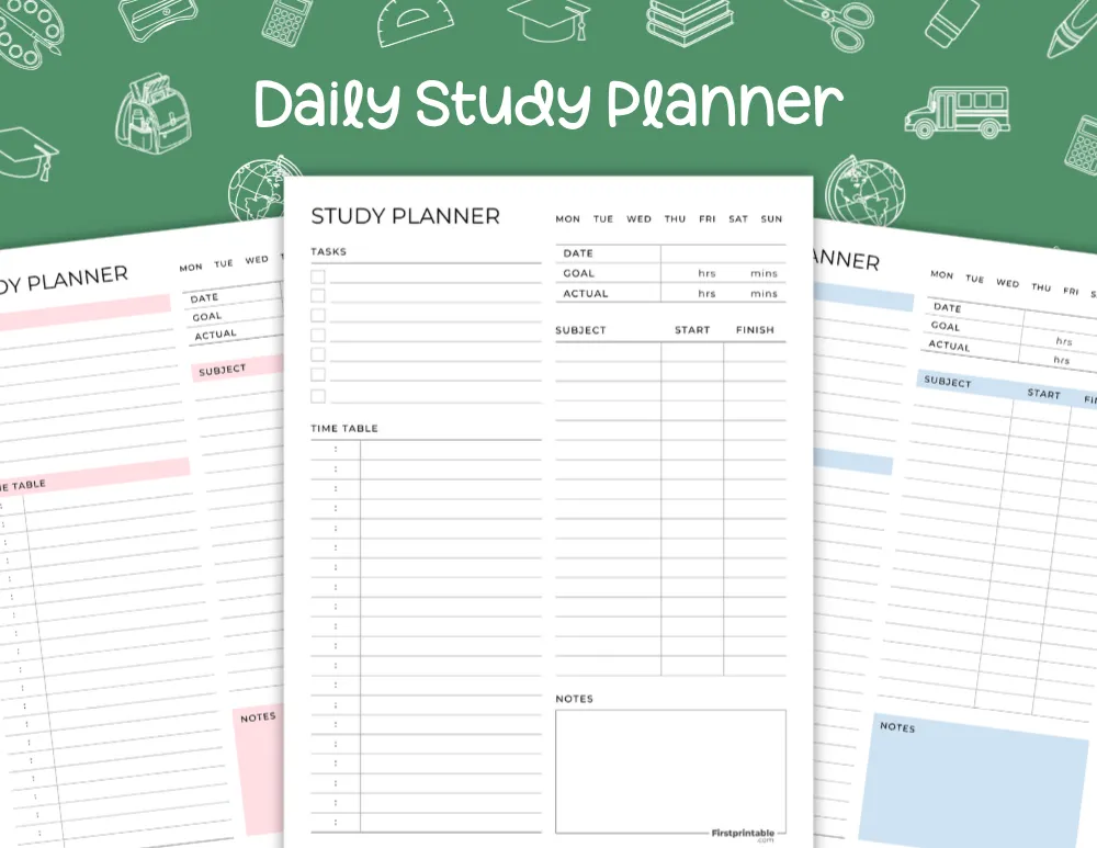Daily Study Planners