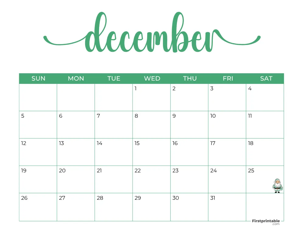 Printable December Calendar 2027 Template 21