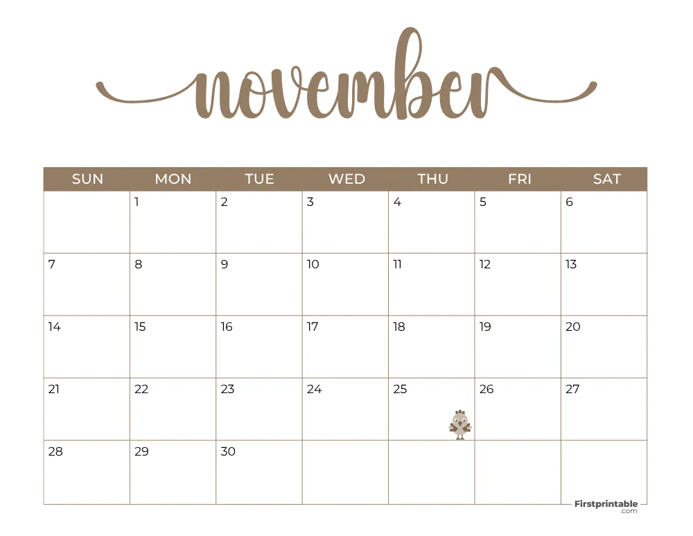 Printable November Calendar 2027 Template 21