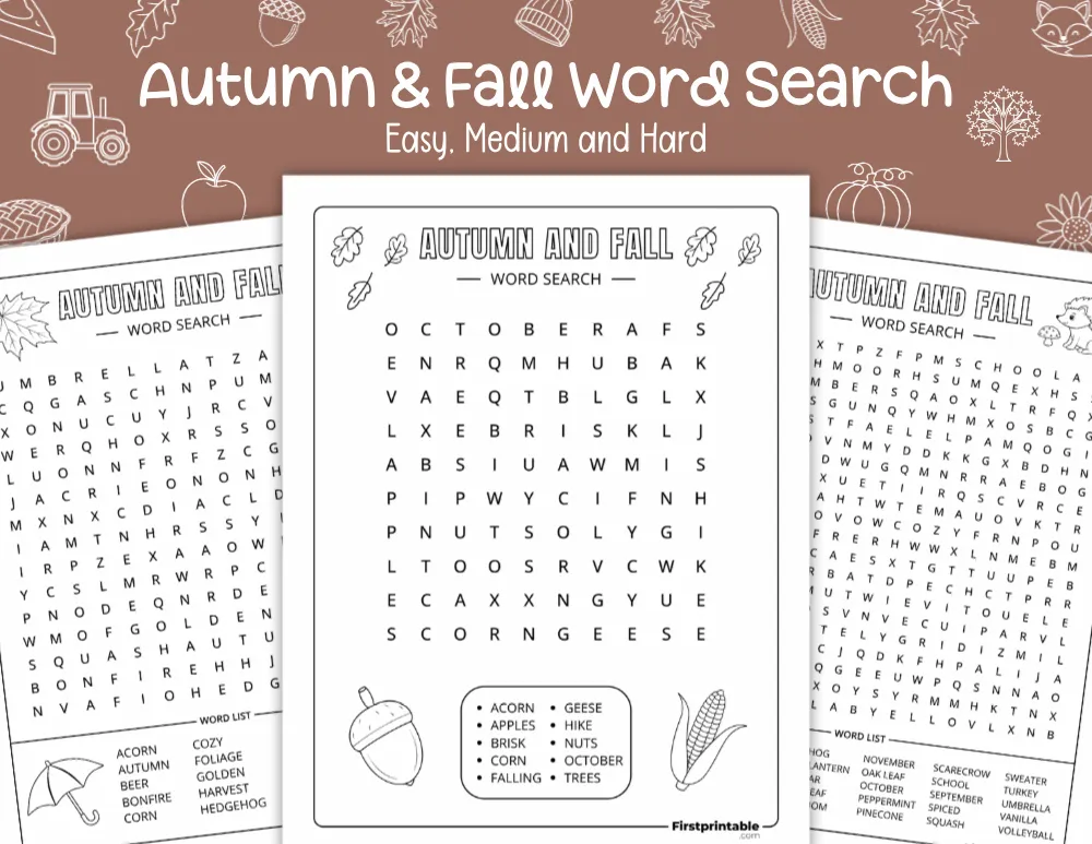 Fall Word Search