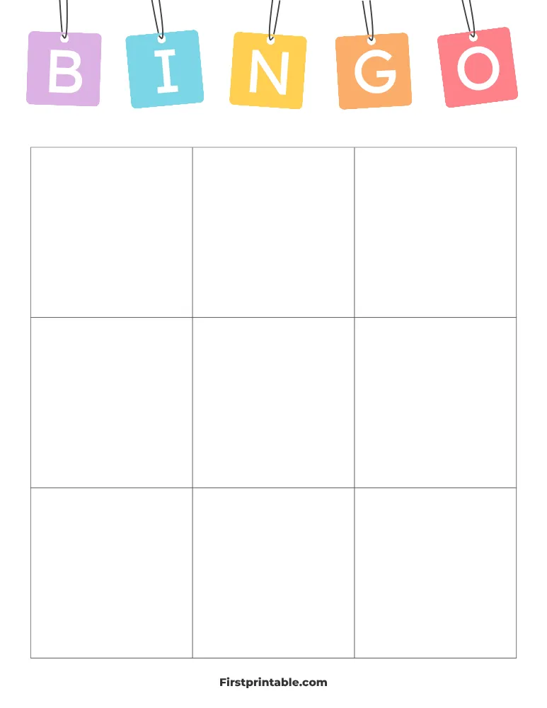 Blank Bingo Card 04 - 3x3 