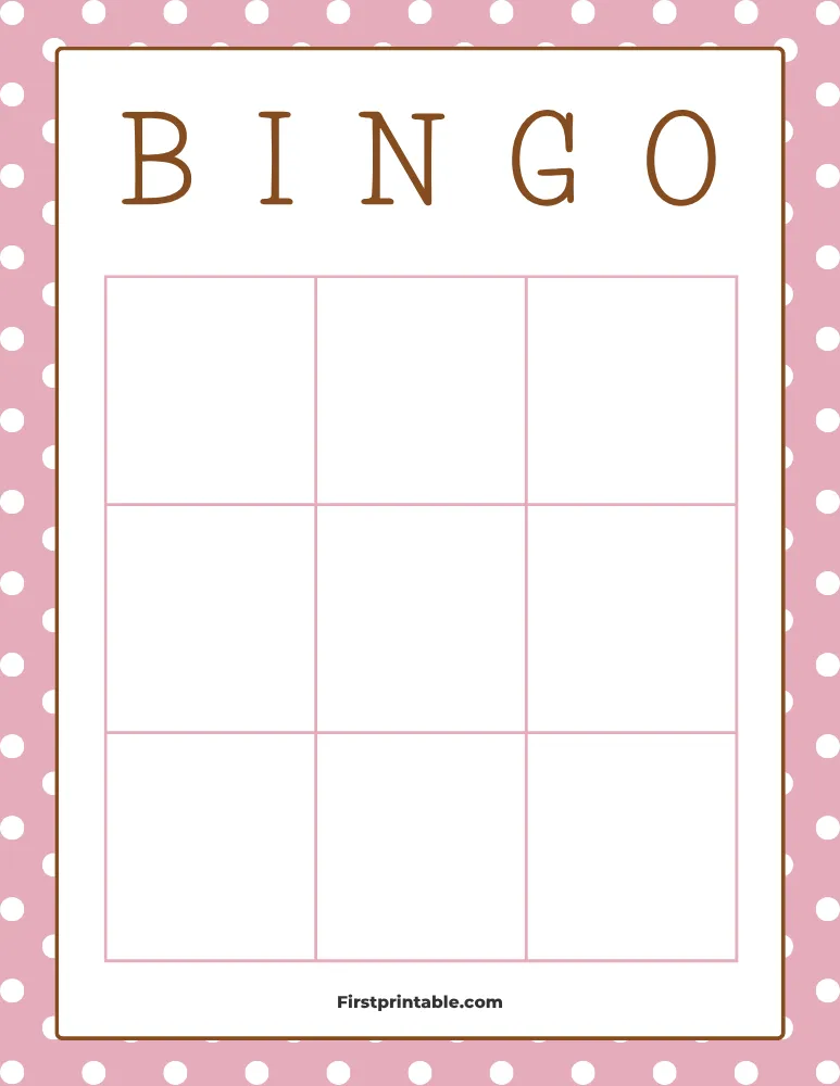 Blank Bingo Card 06 - 3x3