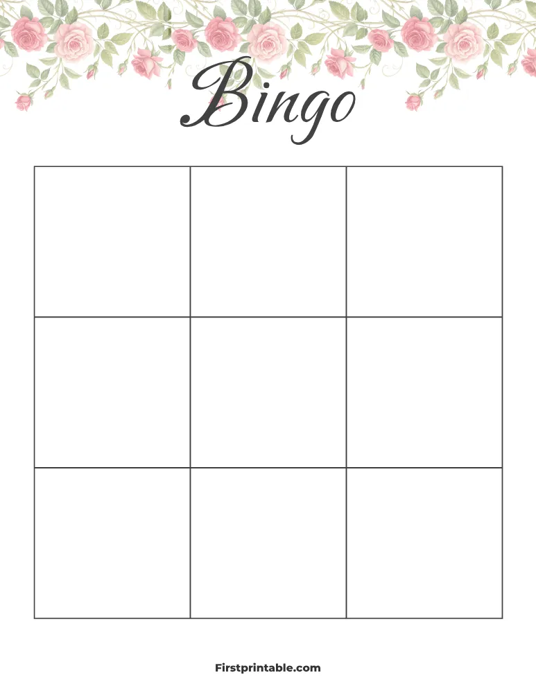 Blank Bingo Card 07- 3x3