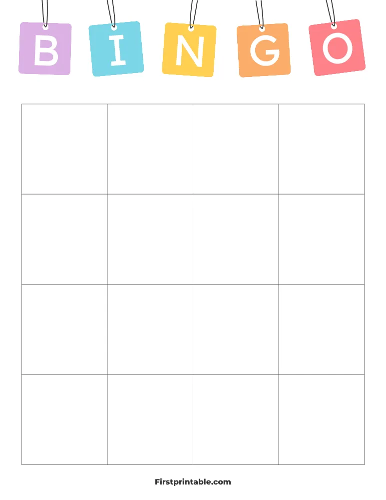 Blank Bingo Card 04 - 4x4