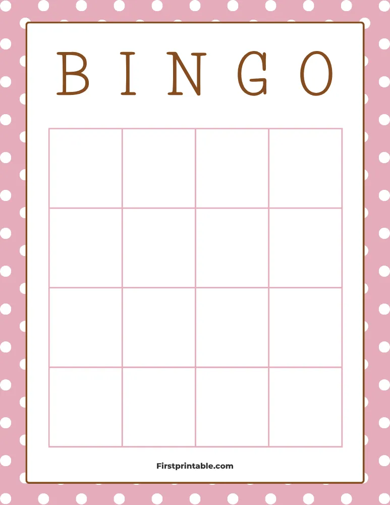Blank Bingo Card 06 - 4x4