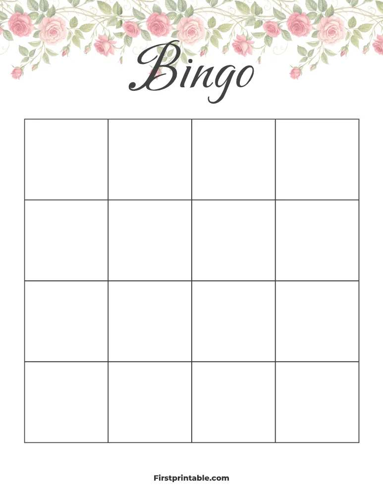 Blank Bingo Card 07 - 4x4