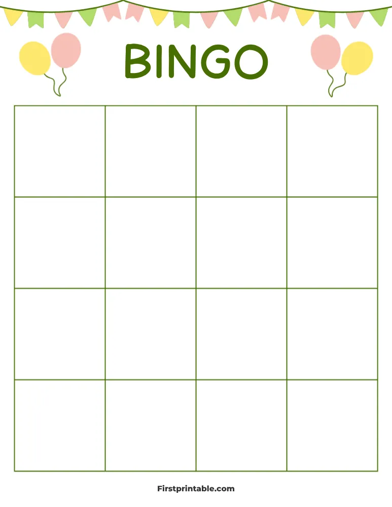 Blank Bingo Card 08 - 4x4