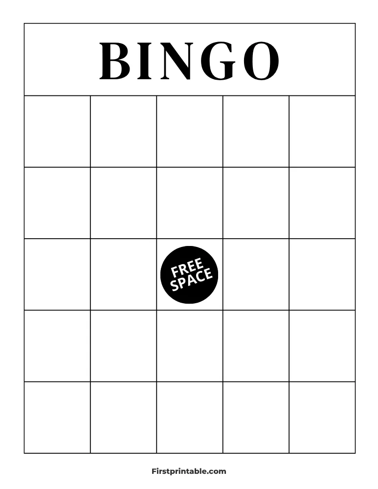Blank Bingo Card 02 - 5x5 