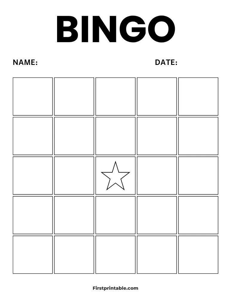 Blank Bingo Card 03 - 5x5 