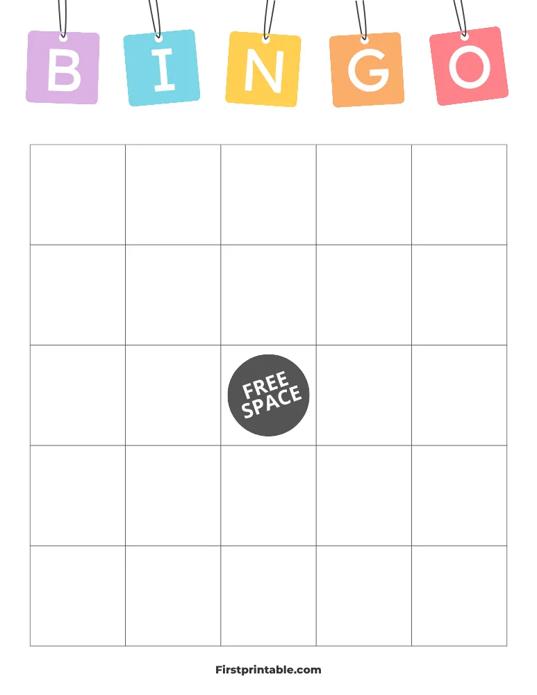 Blank Bingo Card 04 - 5x5 