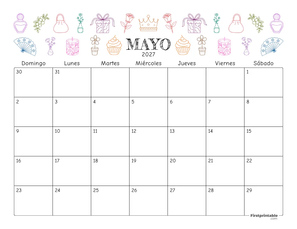 Calendario floral de mayo de 2027 - 01