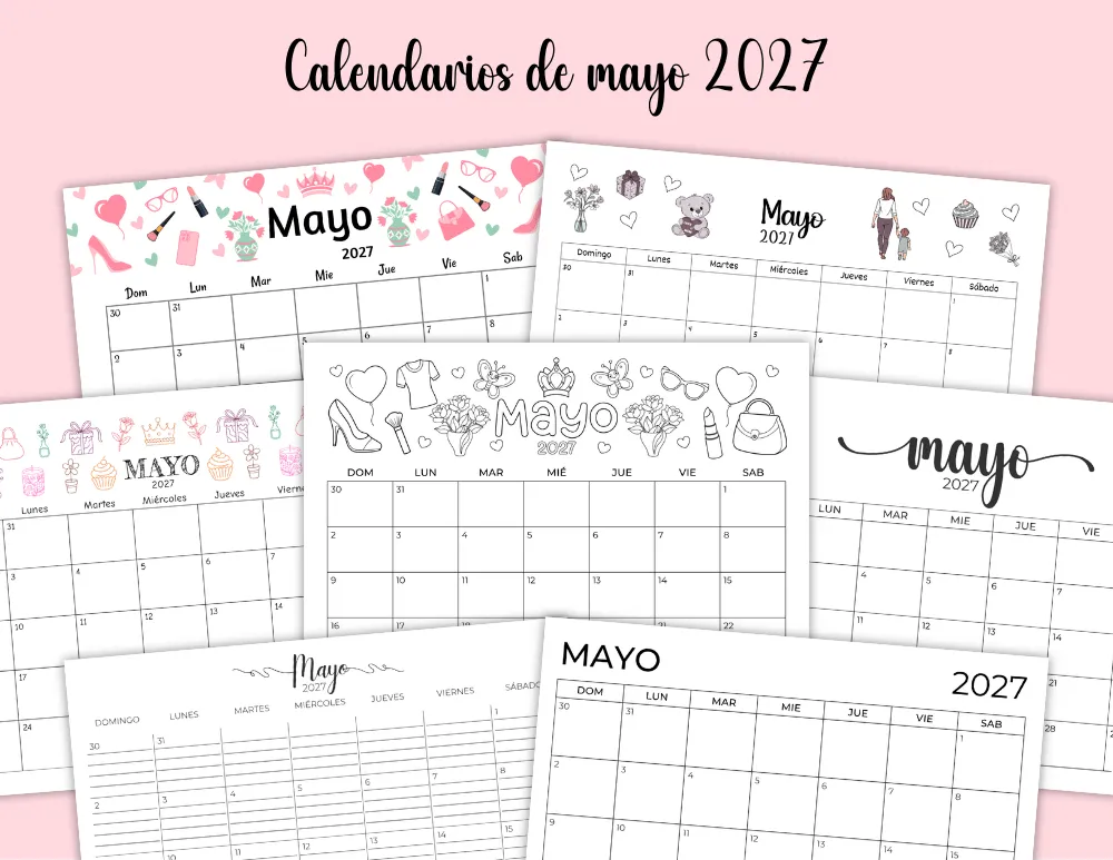 Calendarios imprimibles de mayo de 2027 Calendarios imprimibles de mayo de 2027