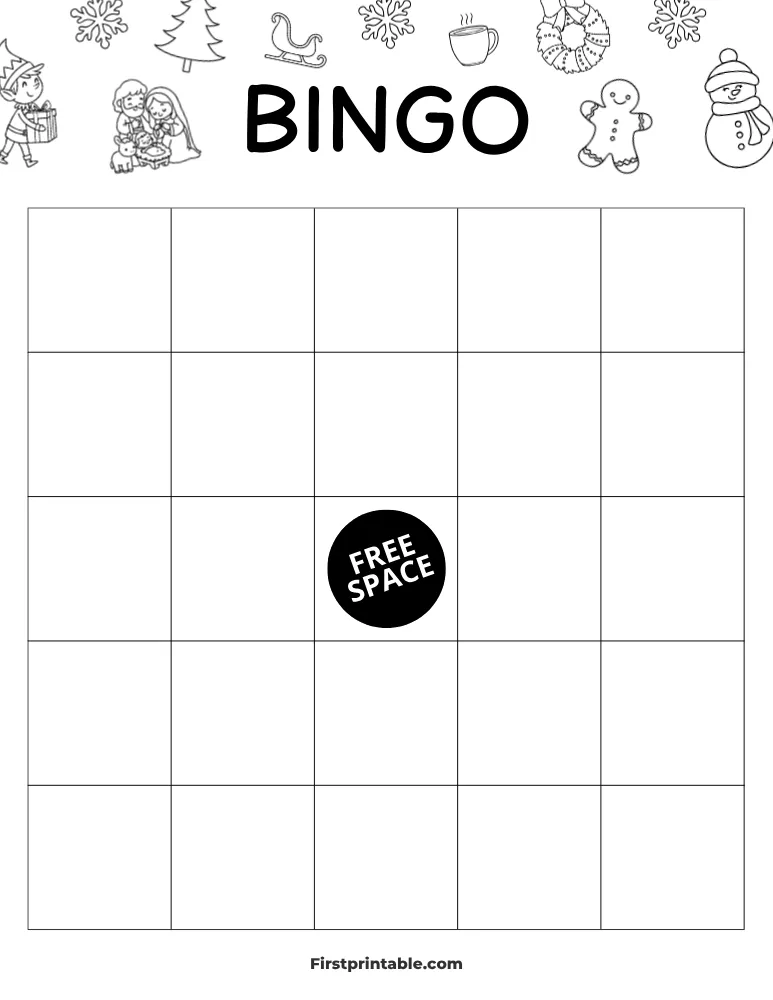 Christmas Blank Bingo Card 01 - 5x5 