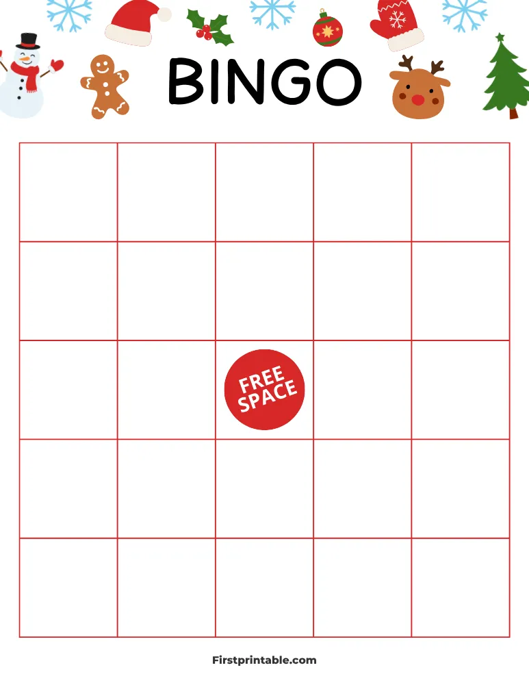 Christmas Blank Bingo Card 02 - 5x5 