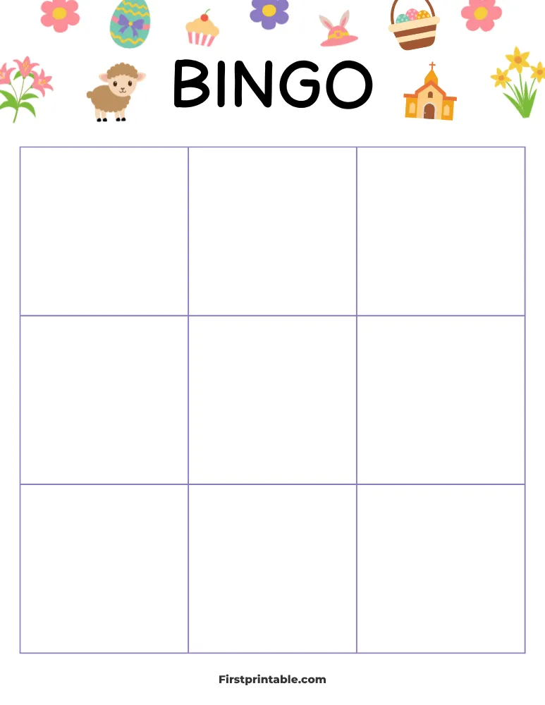 Easter Blank Bingo Card 02 - 3x3