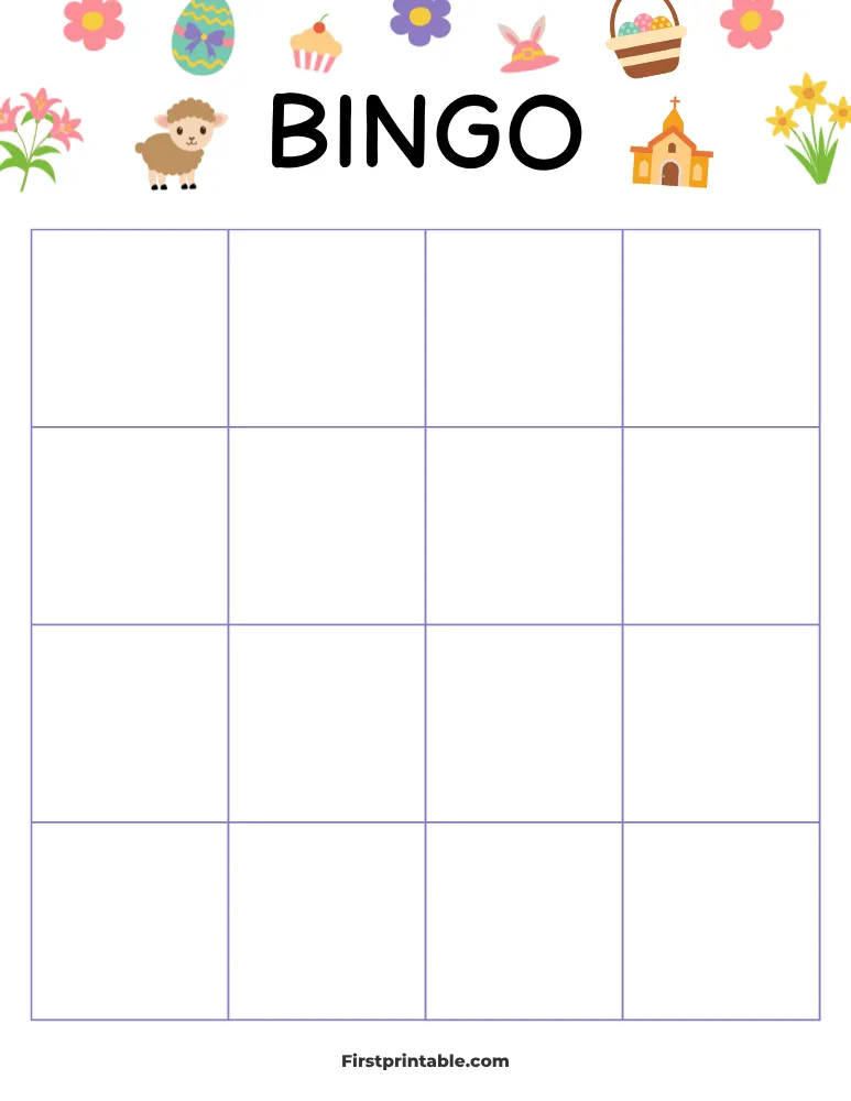 Easter Blank Bingo Card 02 - 4x4