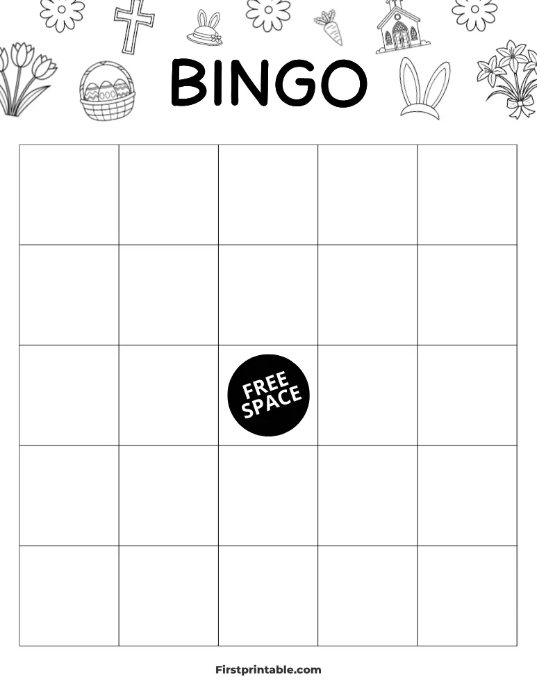 Easter Blank Bingo Card 01 - 5x5 