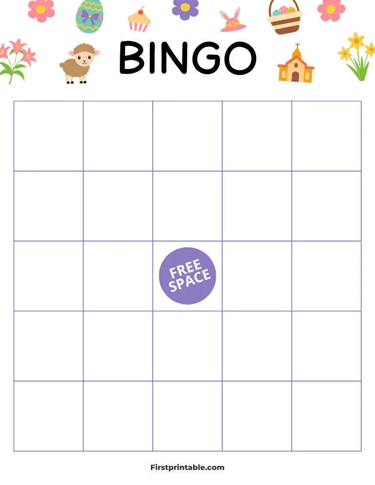 Easter Blank Bingo Card 02 - 5x5 