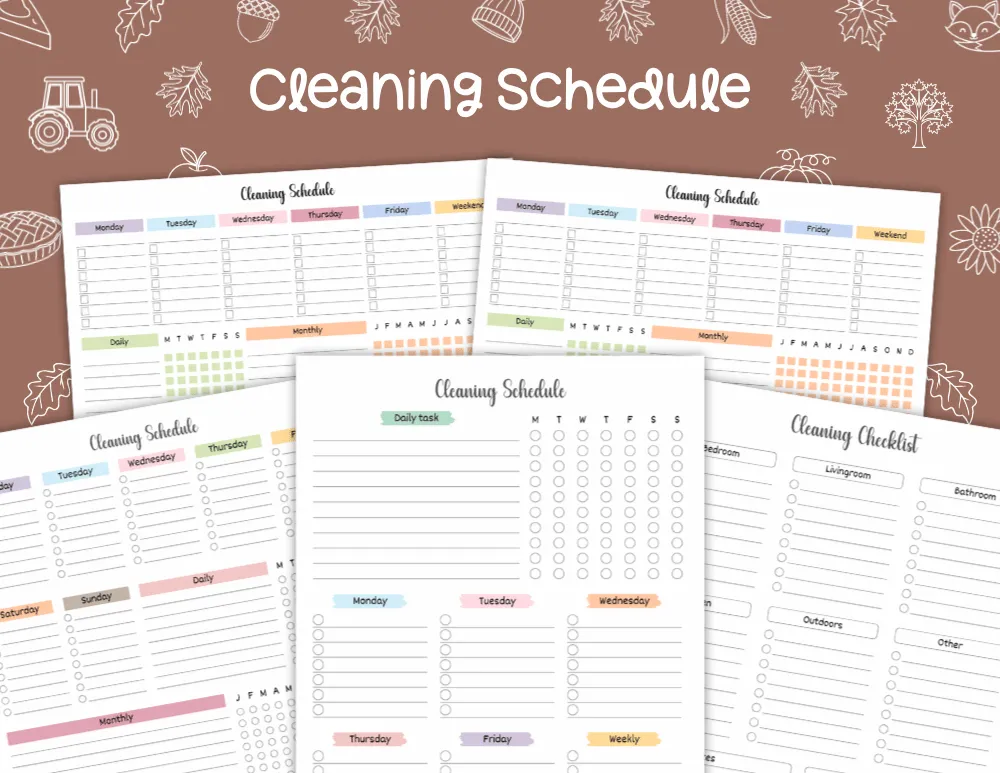 Fall Cleaning Schedule