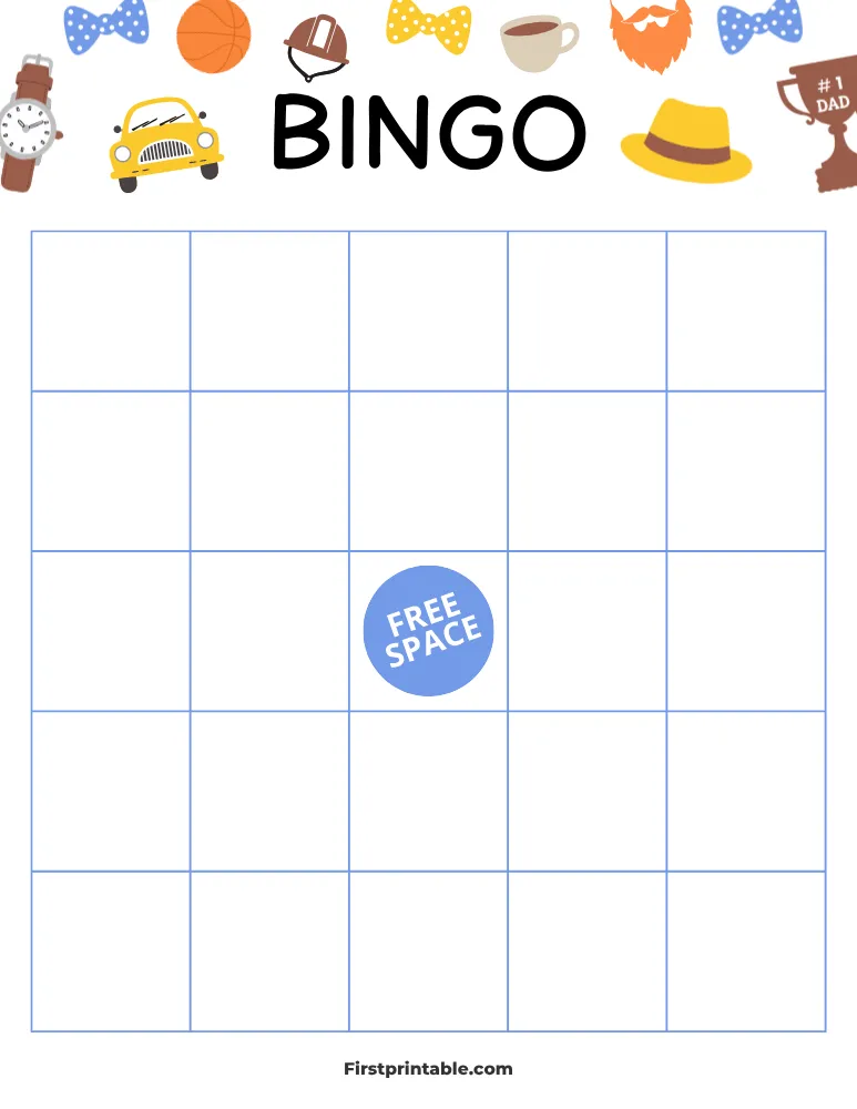 Father's Day Blank Bingo Card 02 - 5x5 