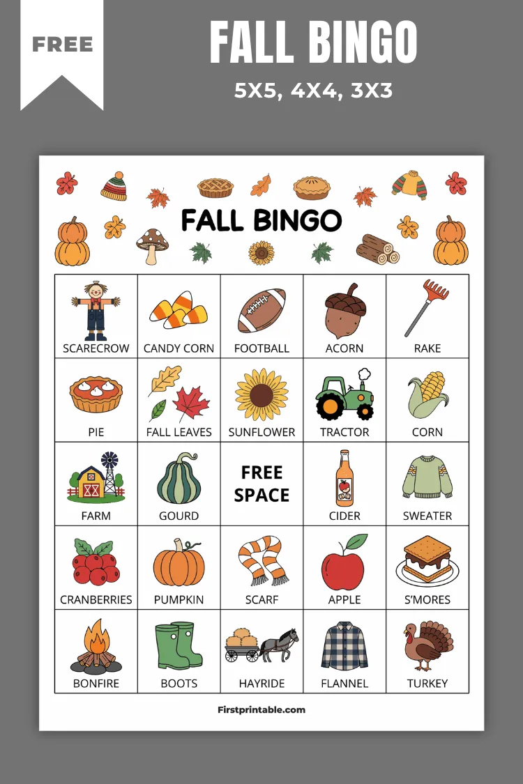 Fall Bingo Cards | 10+ Free PDF Printables