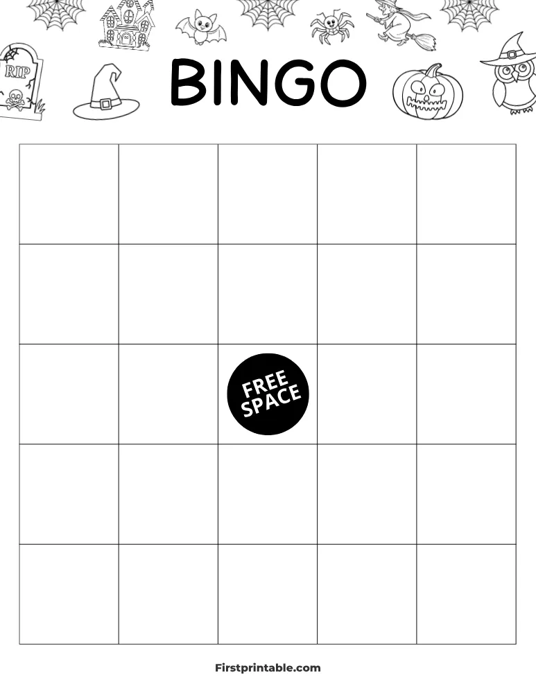 Halloween Blank Bingo Card 01 - 5x5 